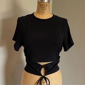BCBGeneration- NWT SZ M Black Tie Hem Shirt